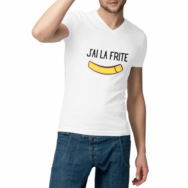 J`ai la frite - T-Shirt homme col V 100% coton bio